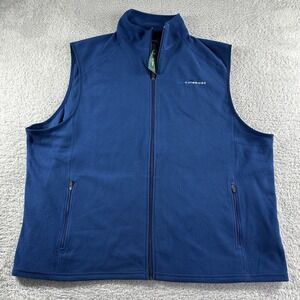 L.L. Bean Fleece Vest Mens 2xl Blue Full Zip Light‎ Weight Fitness NWT 278049